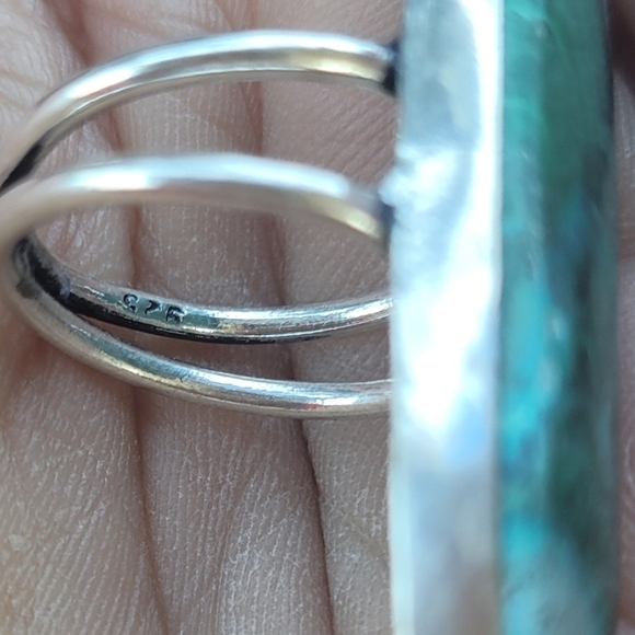 🩵Chrysocolla Malachite Sterling Silver Ring - Picture 3 of 3